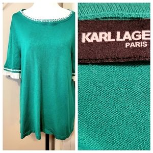 KARL LAGERFELD | FINE KNIT SWEATER EMERALD GREEN